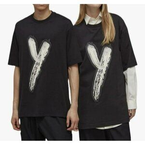 Adidas Y-3 Yohji Yamamoto Black Graphic Oversized T-Shirt Size L